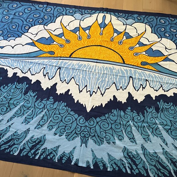 Urban Outfitters Sunshine Joy Sun Wave Surf Tapestry Beach Wall Art 60" x 90" - Picture 4 of 7